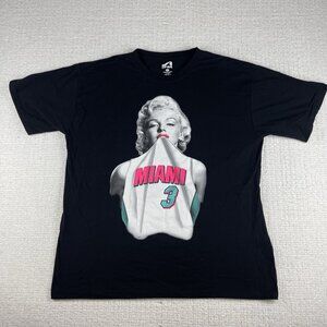 Dwayne Wade/Marilyn Monroe Basketball Jersey T-Shirt Black XLHot Pink/Blue